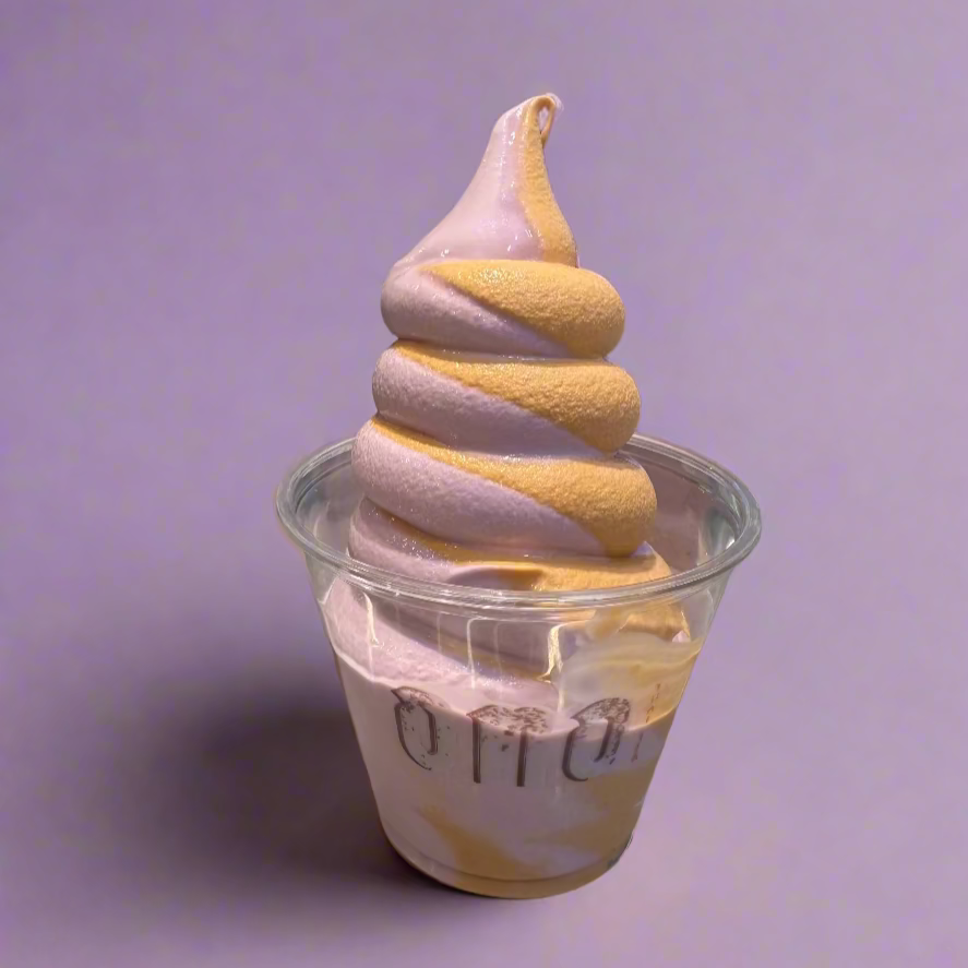 ube and thai tea softserve